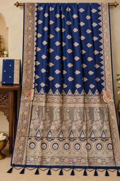 All Over Zari Buttis Work Paithani Saree