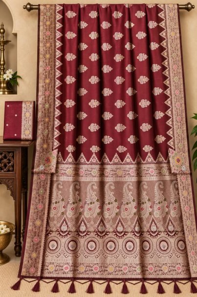 All Over Zari Buttis Work Paithani Saree