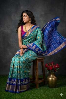 Exclusive Double Weaving Printed Sarees