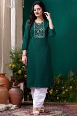 Green Floral Printed Cord Set for Women