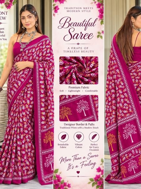 Hand Work Process Cotton Fabric Saree