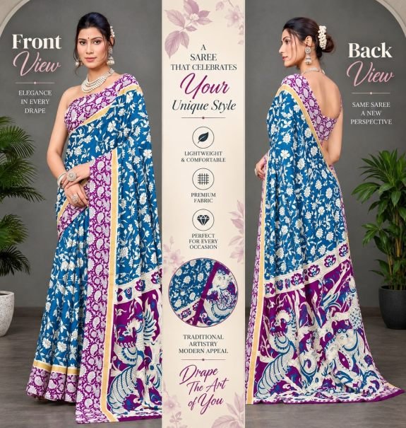 Hand Work Process Cotton Fabric Saree