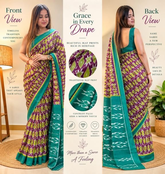 Hand Work Process Cotton Fabric Saree