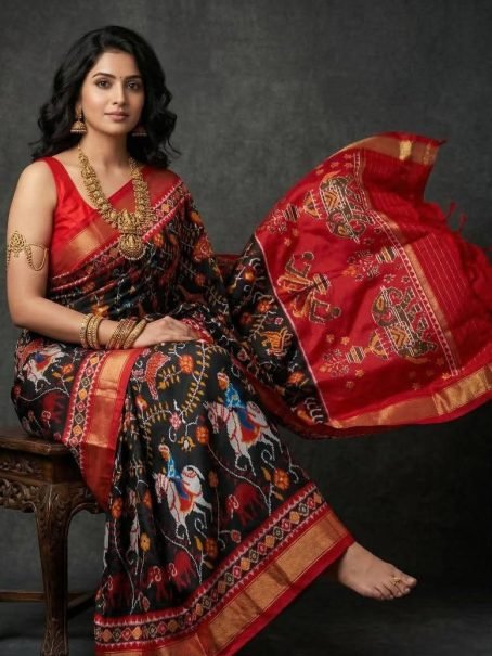 Kalamkari  Pattern Silk Fabric  Sarees 