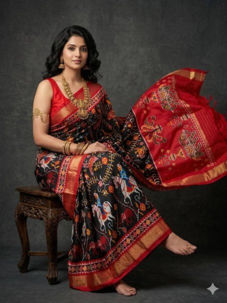 Kalamkari  Pattern Silk Fabric  Sarees