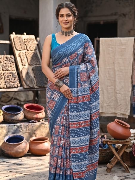 Pure Cotton Jaipur Block Print Sarees
