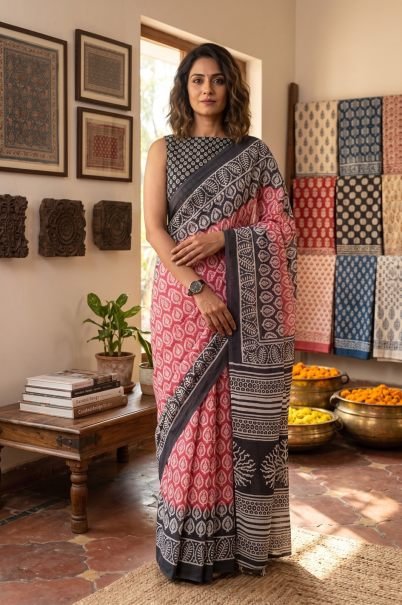 Pure Cotton Jaipur Block Print Sarees